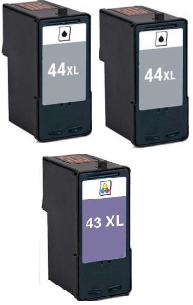 1 x Lexmark 43XL (18Y0143e) and 2 x 44XL (18Y0144E) Remanufactured High Capacity Colour and Black Ink Cartridges